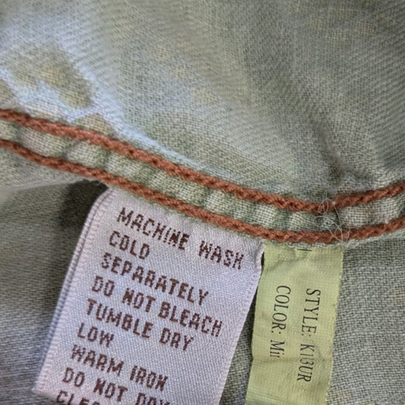 Ryan Michael Pearl Snap Western Shirt Mens XL Green Long Sleeve Silk Textured - Picture 6 of 8